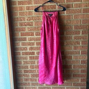 Express Y2K Hot Pink Gauzy Animal Print Halter Slip Dress Size 4